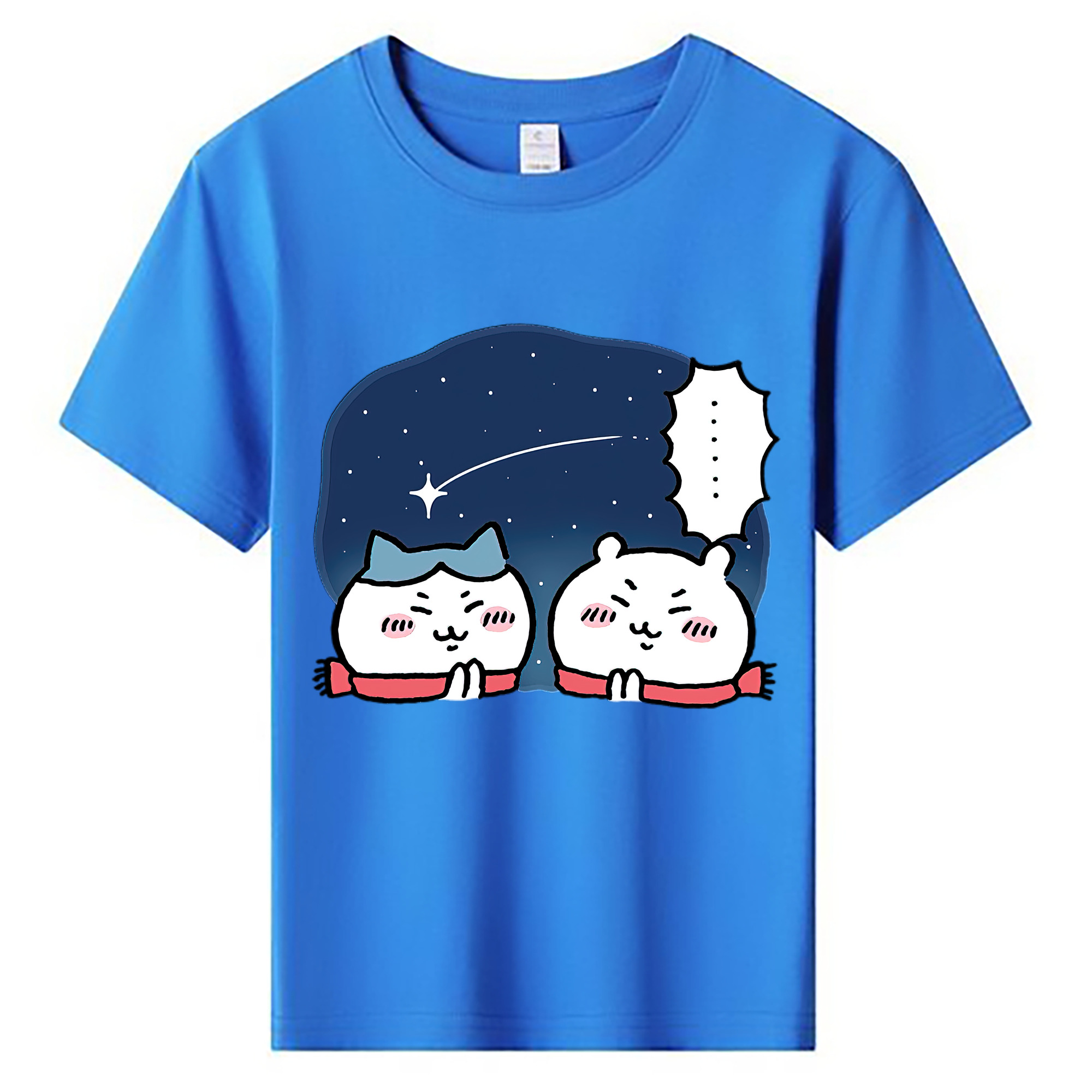 （画像用） ちいかわ ハチワレ Chii-kawa hachiware 綿100％キッズTシャツ（フロントプリント）